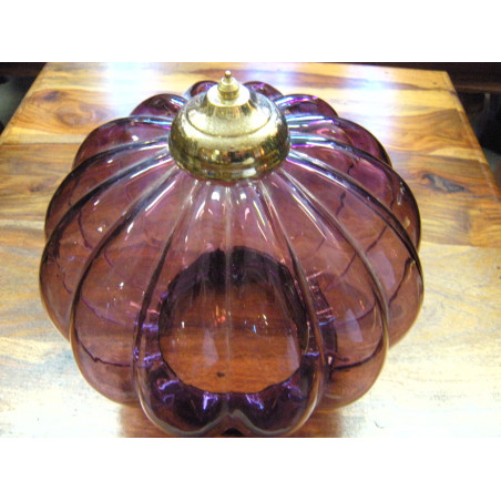 KHARBUJA verre souflé violette 22x22 cm
