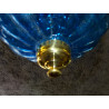 Indian lamp KHARBUJA in dark turquoise blown glass 22x22 cm