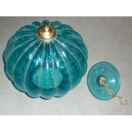 Grande lampe KHARBUJA bleu turquoise 30x30 cm