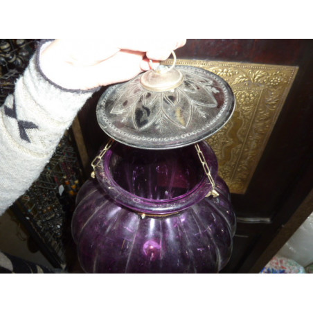 Grande lampe KHARBUJA violette 30x30 cm