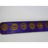 Incense stick holder in painted wood with 7 CHAKRAS - purple
