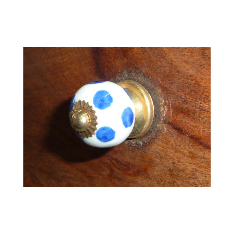 Mini knobs porcelain white pitch blue dark-blue