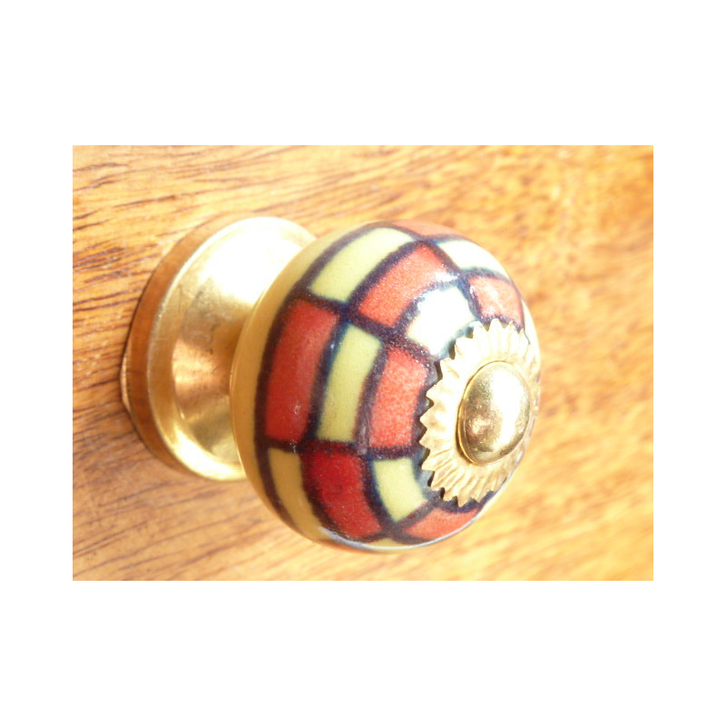 mini knobs mosaïque yellow and red