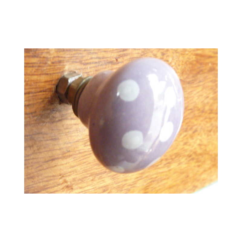 mini boutons poire violet pois blancs