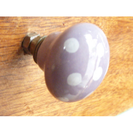 mini boutons poire violet pois blancs