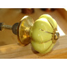 Mini yellow pumpkin buttons with gold line - 35 mm
