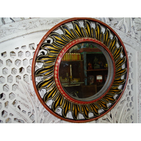 Hand painted relief mirror 45 cm in diameter - 8