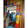 Rectangular mirror with relief painting and rounded 90x60 cm