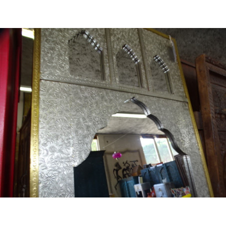 Rectangular silver mirror with 3 locations for photos 120x60 cm