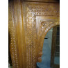 Large carved mirror JHAROKHA patinated teak in 70x10x148 cm