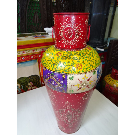 Indian jar shaped multicolored amphora 61 cm - 1