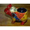 Hand painted and carved elephant candle holder