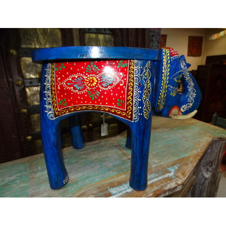 Stool with ultramarine blue elephant 50x34x 36 cm high