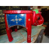 Stool with red and multicolored elephant 50x34x 36 cm high