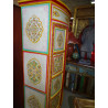 Wardrobe with curved doors yellow with flowers - 100x60x190 cm