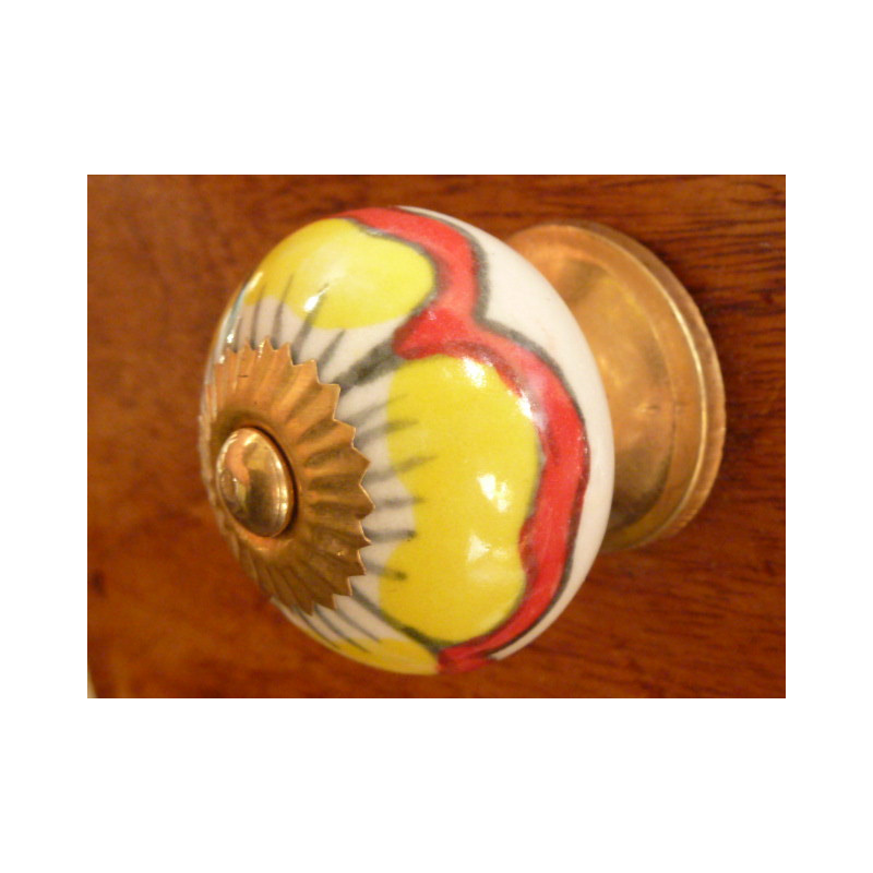 handle knob red coquelicot yellow