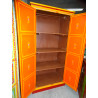 Wardrobe with orange painted doors with flowers - 100x60x200 cm