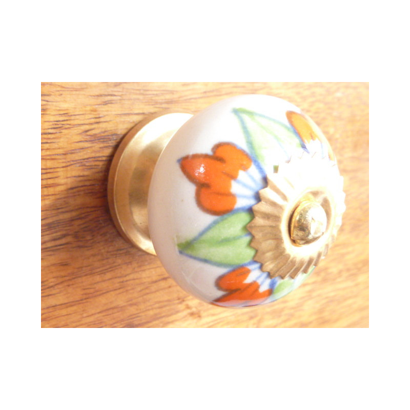 handle flower green clair and orange