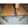 Double bench in teak solid wood