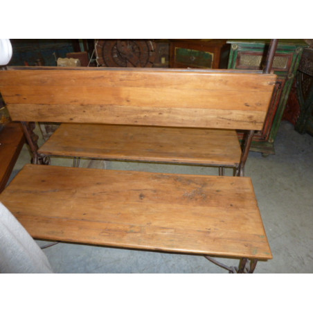 Double bench in teak solid wood