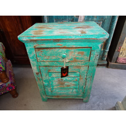 Turquoise bedside table...
