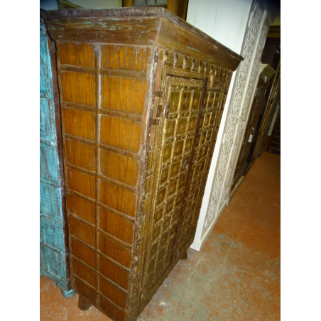 Low cabinet PITARA rimmed with beige steel 142x92 cm