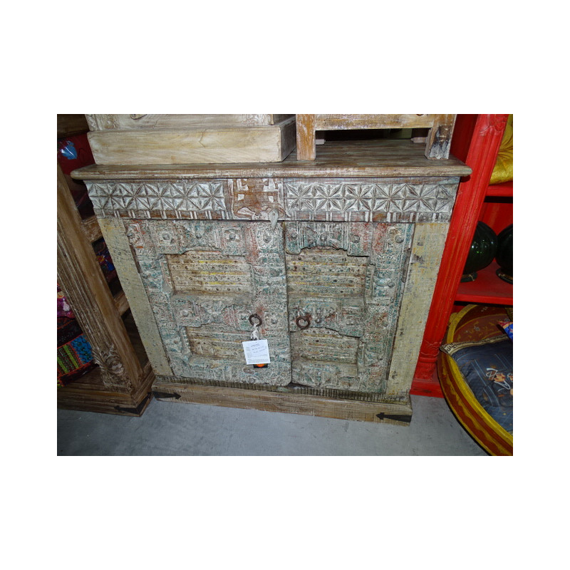 Indian buffet with two old old shutters doors