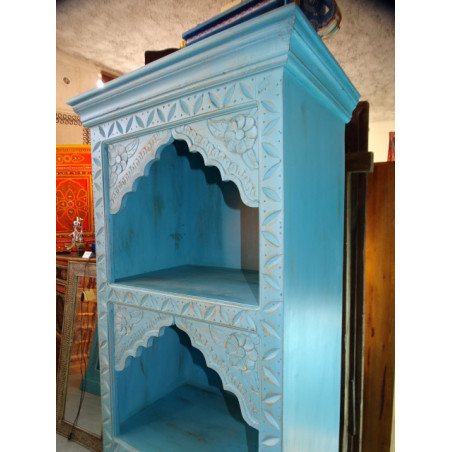 Turquoise column bookcase with 4 arches 180 cm high