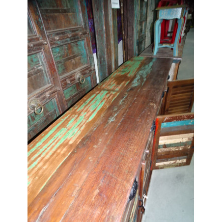 Large bahamas recycled teak sideboard with 4 doors and 4 drawers