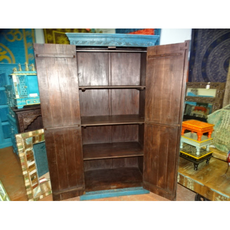 Wardrobe with arched doors and white metal 100x60x200 cm