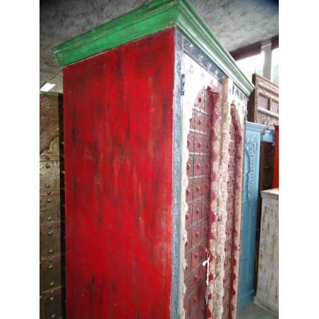 Wardrobe with arch doors and turquoise metal 100x60x200 cm