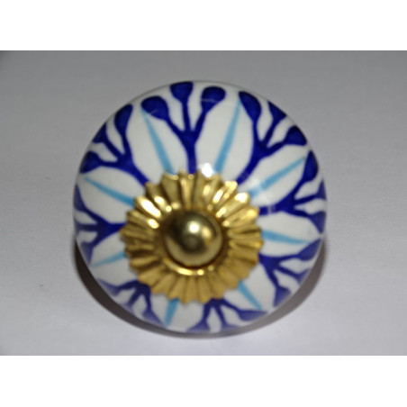 Drawer or door knobs with ultramarine blue stamens