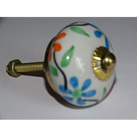 Orange and turquoise drawer knobs or flower holders