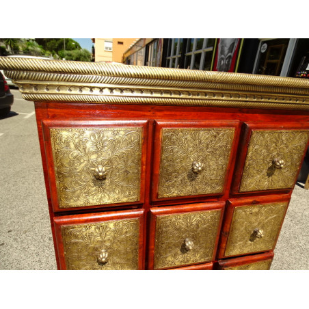 Occasional furniture 18 drawers in rosewood and brass