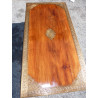 coffee table carved rosewood and brass
