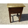 Pedestal bedside table in rosewood and dark patina brass wit 1 drawer