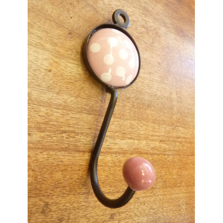 Round door hook color pink and white