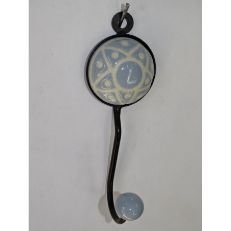 round coat hook with embossed gray star