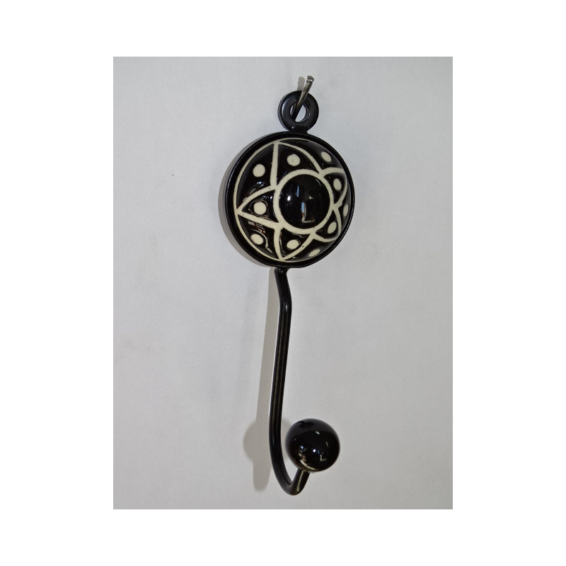 round coat hook with embossed black star