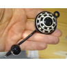 round coat hook with embossed black dots