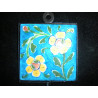 8x8 cm Turquoise 2 flowers yellows