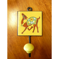 wall hook 8x8 cm camel yellow