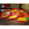 Set of 3 octagonal trays in hand-painted mango wood