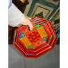 Set of 3 octagonal trays in hand-painted mango wood