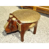 Rosewood and brass elephant stool or end table - 36 cm