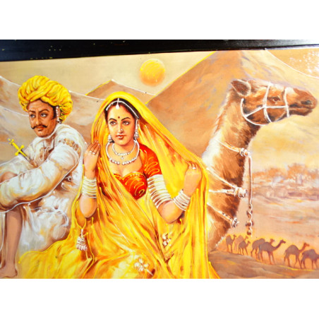 Prints on wood 50X40 cm - couple in Jaisalmer