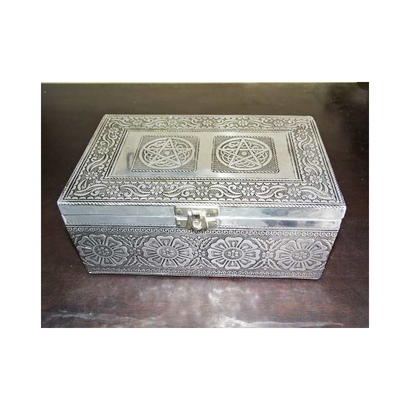 Large jewelry box with pentagon and purple velvet