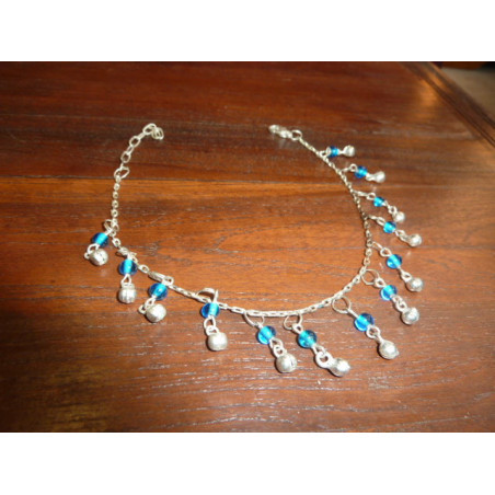 Anklets  beads turquoise/argent