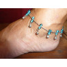 Anklets  double beads blue sky/argent