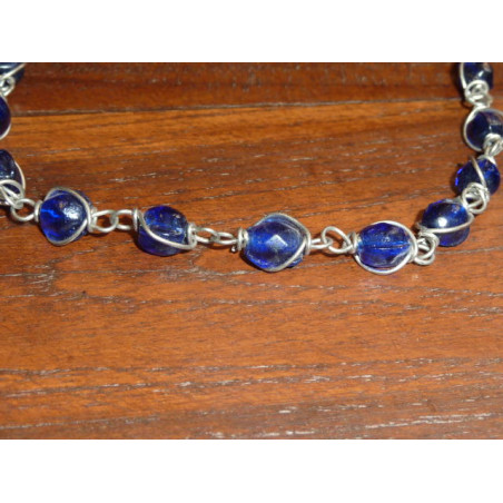 Anklets  beads blue marine